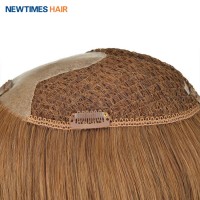 PES-2 Newtimeshair stock 613 blonde Hair Integration System pu human hair closure topper for women