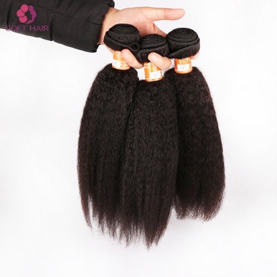 China manufacturer top quality brazilian human hair kinky straight hair bundles with closure