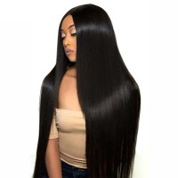 Angelbella 26 28 30 Bundles With Frontal Silk Straight Weft 4 Bundles Deals With Frontal Closure