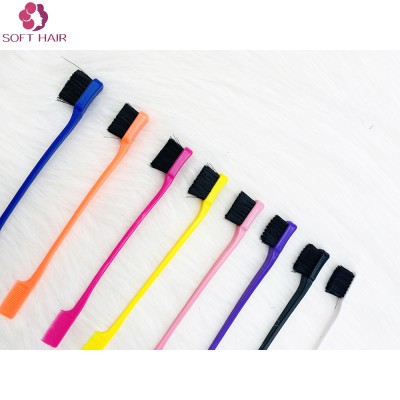 Wholesale High Quality Pink Color Plastic Double Sided Strong Hold Eye Lash Control Comb Private Label Edge Brush