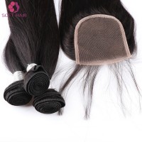 China manufacturer top quality humain hair with closure brazilian straight hair