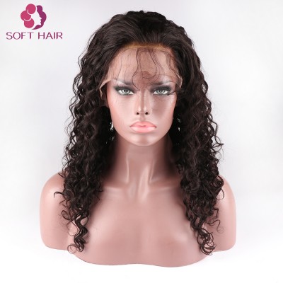 18inch  brazilian water wave hair wholesale cheap full lace human hair wigs