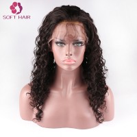 18inch  brazilian water wave hair wholesale cheap full lace human hair wigs