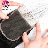 Angelbella 5x5 lace closure bpdy wave brazilian human hair closures lace 5*5