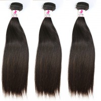 100% virgin human hair straight 3 bundles with 4x4 HD lace closure, free shipping