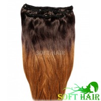 Wholesale colored ombre human hair 40 inch hair extensions clip in