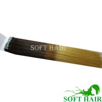 Wholesale grade 7a ombre 3 color 1b/27/613 tape hair extension 30 inch indian remy hair extension adhesive tape