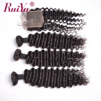 wholesale 8a grade deep wave virgin hair bundles with lace closure