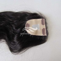 Unprocessed Human Hair Silk Base Lace Closure with Clip in