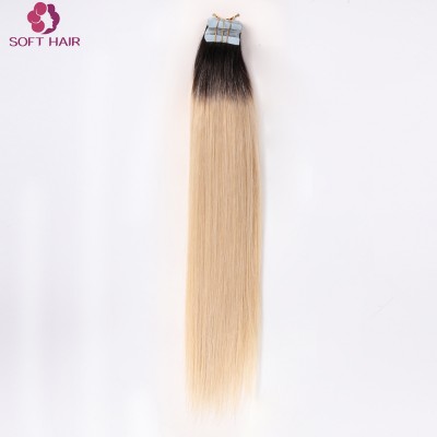 Double Drawn Hand Tied 100% Unprocessed Grade Russian Hair Tape Hair Extensions