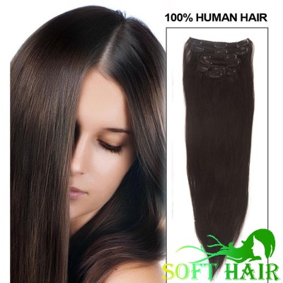 Alli express straight natural black clip in hair extensions for african black women