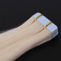 100 Virgin Brazilian human Hair Wholesale #60 color platinum blonde hair Tape Hair Extension In Stock