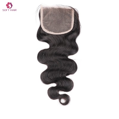 Brazilian Human Hair Body Wave 4*4  Hair Bundles With Pre plucked Lace Front Closure