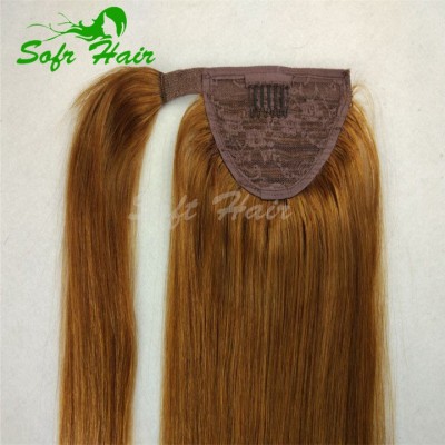 New arrival hair products hot selling ombre color factory wholesale price drawstring ponytail human hair extension