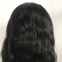 Unprocessed Virgin Brazilian Human Hair Full Lace Front Wig With Baby Hair  Natural Wave Natural Black  High Density Thick Ends