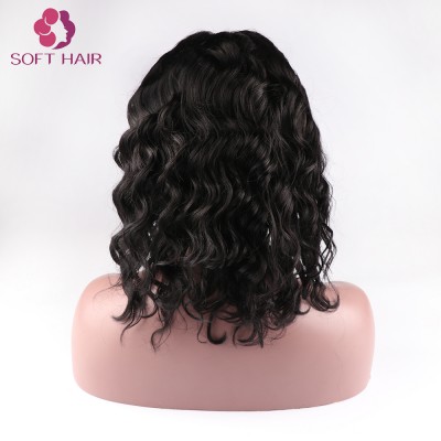 wholesale cheap wig human hair hd full lace water wave wig 12 inch