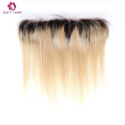 Cheap wholesale 1b 613 bundles with frontal cuticle aligned hair blonde closure